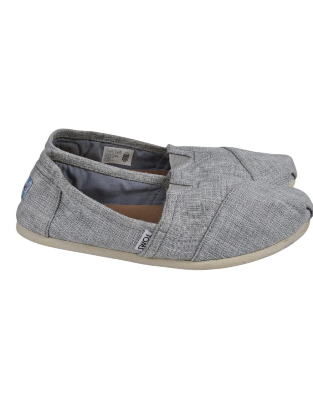 Toms Drizzle Grey Lurex Woven  Alpargata Flat Shoe Size 8.5
